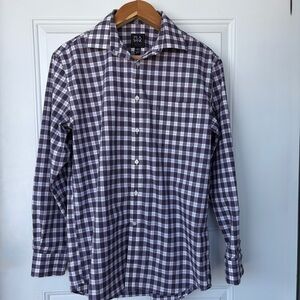 •Jos. A. Bank• Traveler Plaid Tailored Fit Button Down Shirt - Size Medium